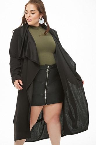Forever21 Plus Size Textured Drape-front Jacket