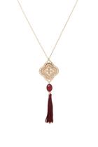 Forever21 Ornate Tassel Pendant Necklace