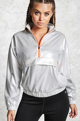 Forever21 Active Metallic Graphic Anorak