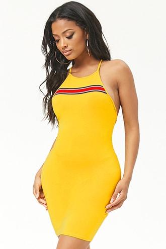 Forever21 Striped Applique Mini Dress
