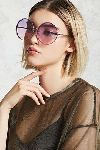 Forever21 Rimless Ombre Round Sunglasses