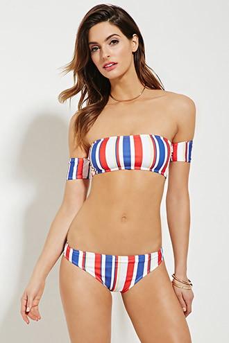 Forever21 Women's  Motel Stripe Bikini Bottoms