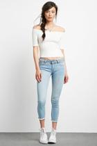 Forever21 Mid-rise Frayed Ankle Jeans