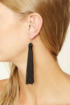 Forever21 Black Tassel Drop Earrings