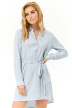 Forever21 Chambray Popover High-low Shirt Dress