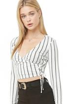 Forever21 Striped Faux Wrap Top