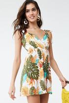 Forever21 Foliage Print Surplice Dress