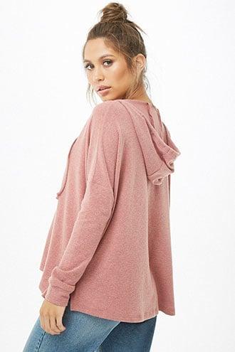 Forever21 Vented High-low Hooded Top