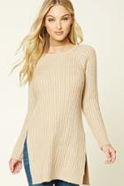 Forever21 Women's  Longline Side-slit Sweater
