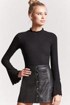 Forever21 Ribbed Knit Bell Sleeve Top