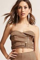 Forever21 Faux Suede Crop Top & Pant Set
