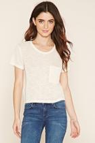 Forever21 Women's  Natural Marled Knit Pocket Tee
