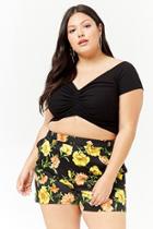 Forever21 Plus Size Floral High-rise Shorts