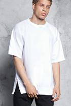 Forever21 Zip-hem Slub Knit Tee