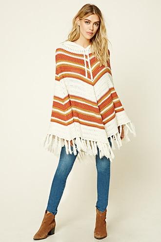 Forever21 Women's  Hooded Sweater Poncho