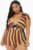 Forever21 Plus Size Plunging Striped Romper
