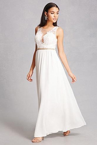 Forever21 Soieblu Crochet Maxi Dress