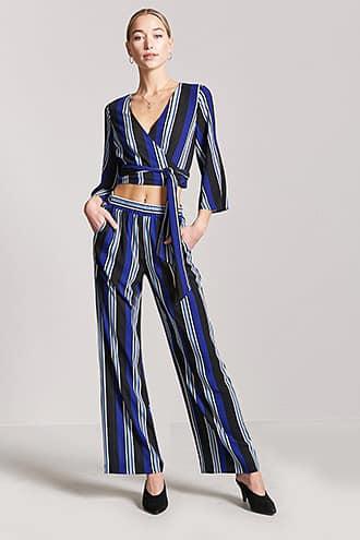 Forever21 Stripe Crepe Wide-leg Pants