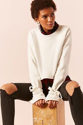 Forever21 Boxy Split-cuff Sweater