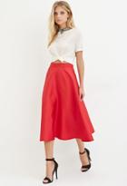 Love21 Women's  Red Contemporary A-line Midi Skirt