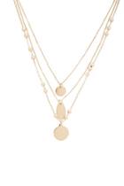 Forever21 Layered Disc Pendant Chain Necklace