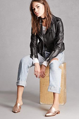 Forever21 Shellys London Metallic Mules
