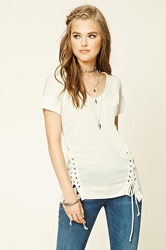 Forever21 Women's Oatmeal Slub Knit Dolman Tee