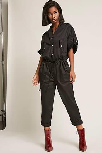 Forever21 Snap-button Jumpsuit