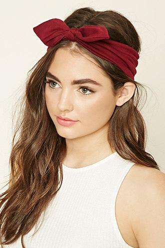 Forever21 Burgundy Bow Knit Headwrap
