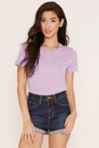 Forever21 Women's  Purple Slub Knit Tee