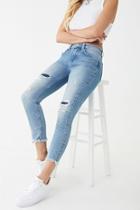 Forever21 Distressed Mid-rise Ankle Jeans