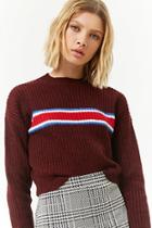 Forever21 Mock Neck Striped-trim Sweater