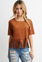Forever21 Faux Suede Fringe Top
