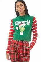 Forever21 The Grinch Striped-sleeve Sweater