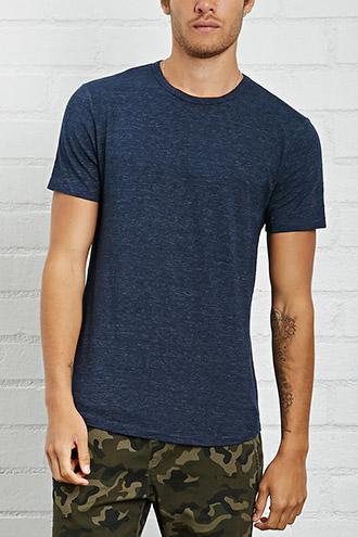 21 Men Men's  Navy Slub Knit Tee