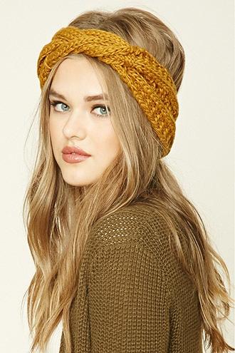 Forever21 Mustard Twist-front Headwrap