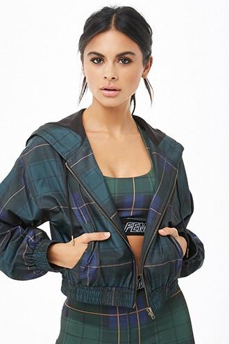 Forever21 Active Plaid Windbreaker
