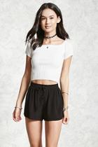 Forever21 Lace-up Crepe Woven Shorts