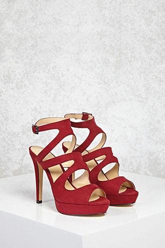 Forever21 Faux Suede Cage Heels