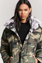Forever21 Reversible Camo Print Puffer Jacket