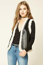 Forever21 Women's  Embroidered Faux Suede Vest