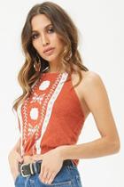 Forever21 Embroidered Halter Top