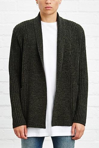 21 Men Men's  Marled Knit Open-front Cardigan