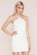 Forever21 Women's  Ivory Dual-strap Bodycon Dress