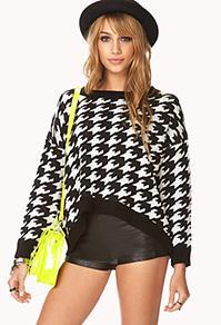 Forever21 Striking Houndstooth Sweater