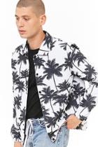 Forever21 Palm Tree Print Coach Jacket