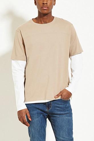 21 Men Men's  Layered Cotton Tee