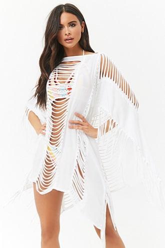 Forever21 Fringe Kaftan Swim Cover-up