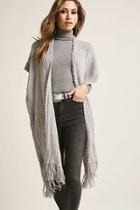 Forever21 Open-front Purl-knit Poncho
