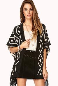 Forever21 Geo Girl Fringed Cardigan
